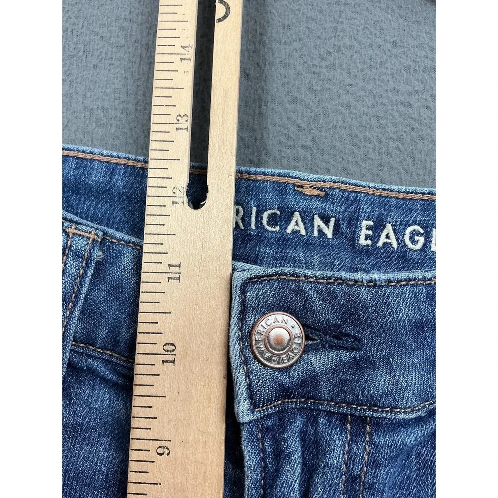 American Eagle Super High-Rise Baggy Wide Leg Jeans Womens 4 Short Distressed